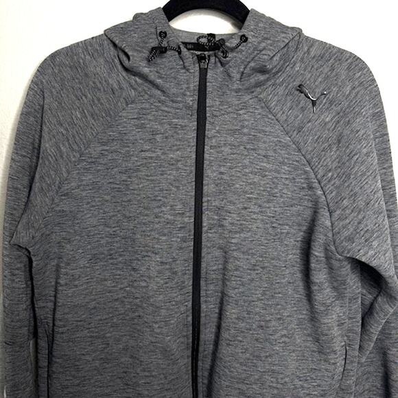 Puma Womens Charcoal Colorblock Solid DRY-CELL Hooded Sweatshirt Sz Medium - Picture 2 of 16